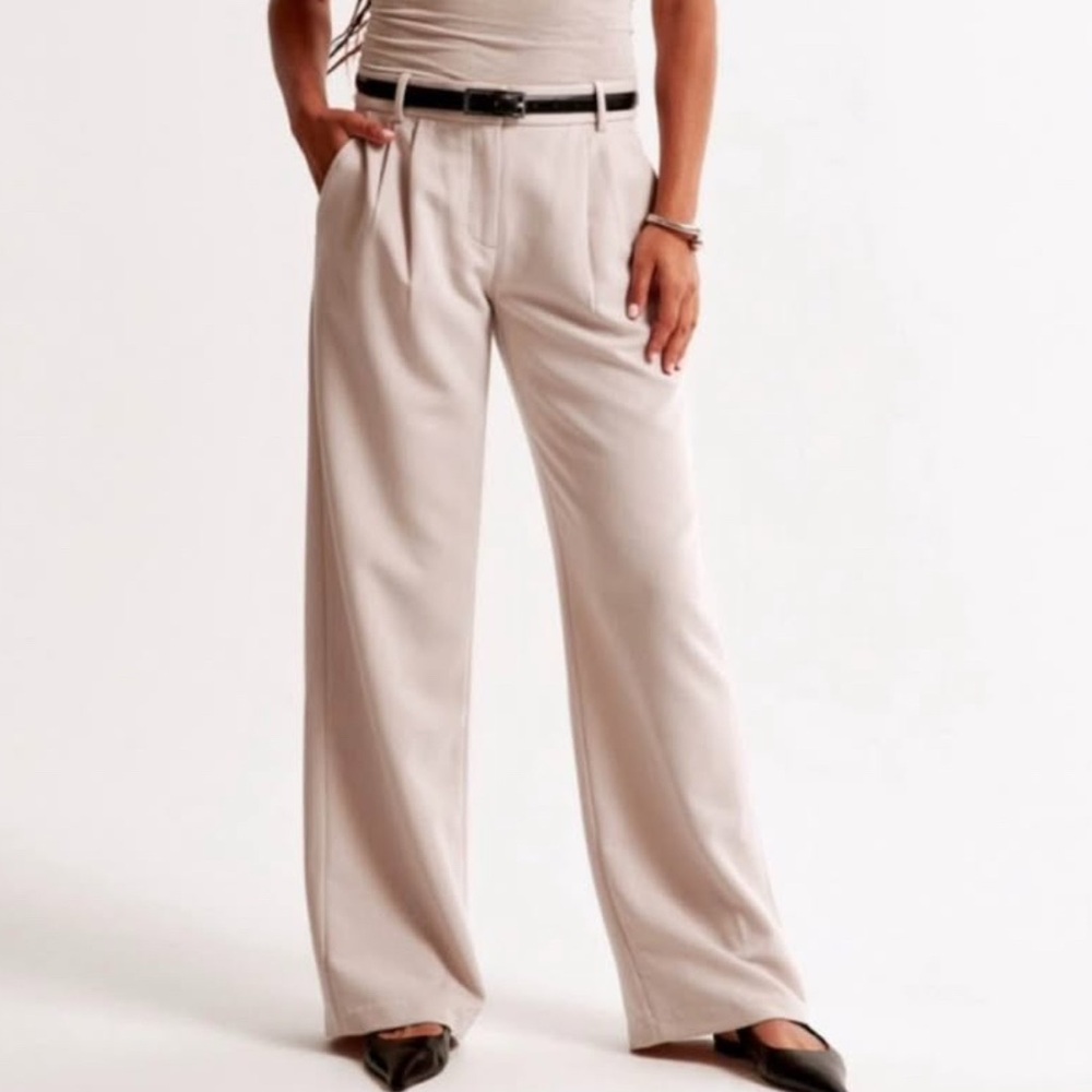 Curve Love A&F Sloane low Rise Tailored Wide Leg Pant Black - 30 / 10 R